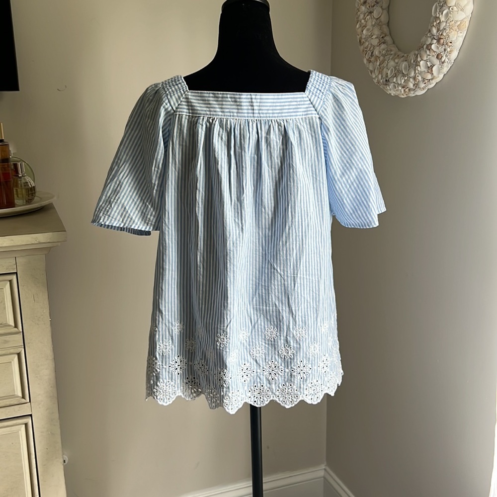 NWOT: Loft Eyelet Square Neck Peasant Top | M - Picture 10 of 16